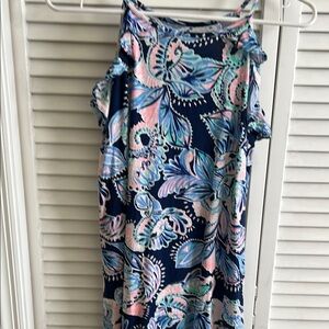 Lilly Pulitzer Floral Sleeveless Dress in Blue and Pink